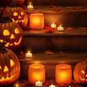 Homemory 24-Pack Flameless LED Tea Lights Candles Battery Operated, 200+Hour Fake Electric Candles TeaLights for Votive, Halloween, Ofrenda, Diya, Wedding Centerpiece Table Decor, Funeral, Christmas (Warm White Light, White Base)