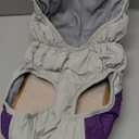 LeLePet Warm Winter Coat, Fleece Dog Jacket with Harness, Reflective Turtleneck, Waterproof, for Large Dogs (Purple)