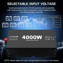 4000 Watts Pure Sine Wave Inverter 12V DC to 110V AC, 8000W Peak Power, 4 AC Outlets, USB & Type-C Port, Adjustable Input for Lithium Battery, RV/Truck/Boat/Solar Backup with LCD Remote