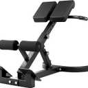 Hyper Back Extension Roman Chair 440LBS Angle & Height Adjustable Bench for Glutes, Hamstrings & Lower Back, Multi-Functional Foldable Full Body Workout for Home Gym (Black)