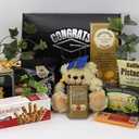 Gift Basket Village - Congrats Grad Deluxe Gift Box: Gourmet Snacks, Plush, and Sweet Treats, Perfect Graduation Present, Handcrafted in the USA, Best By 2026/JL/26