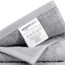 Amazon Basics Highly Absorbent Fast Drying 100% Cotton Washcloths for Bathroom and Face, Machine Washable, 12 x 12 in, Gray, 24-Pack