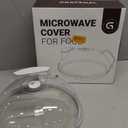 Microwave Food Cover, 12 Inch Microwave Splatter Cover with Water Steamer and Integrated Handle, White Clear Splatter Guard Microwave Cover for Food, Microwave Lid Gifts for Mom
