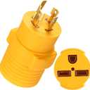 Kanayu Adapter Compatible with Nema L14-30p to 6-30r, 30 Amp Locking Generator 4 Prong Male Plug to 30 Amp 3 Prong Female Receptacle, Generator Welder Dryer Ev Charger Power Cord Adapter