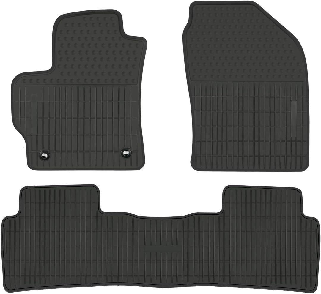 Car Rubber Floor Mat Custom Fit for Toyota Corolla Sedan 2020 2021 2022 2023 2024 2025 Automatic Transmission Full Black Auto Liner Mats All Weather Heavy Duty Odorless No im Hatchback Model (2020-2025 Version)