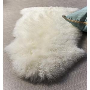 Premium Genuine Fur Sheepskin Rug - Real N.Z. 100% Sheepskin Natural Luxury Fluffy Lambskin Fur Area Rug - Seat Cover for Sofa Chair and Bedroom - Natural Creamy White Wool 2x5