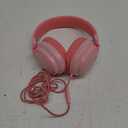 Mokata Headphone Kids Volume Limited 85/96dB Wired Over-Ear/On-Earr Foldable Headset with Inline Cable Aux 3.5mm Cord Mic for Boy Girl Child School PC Notebook Tablet Pink