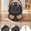 Baby Swing for Infants, Electric Baby Swing with Bluetooth, Portable Infant Swing with 5 Speeds, 10 Lullabies, 5-Point Harness & Remote Control, for Newborns Infants Indoor Outdoor Use (Black)