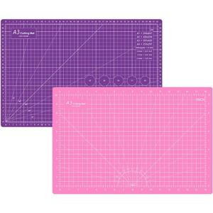 Headley Tools 18"x12" Thickened Self Healing Cutting Mat, A3 Rotary Cutting Sewing Mat for Crafts, Double Sided 5-Ply Table Cutting Board for Fabric Quilting Art Hobby Project, Pink/Purple