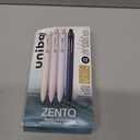 uniball Zento Liquid Gel Ink Retractable Pens, Medium Point (0.7mm), Muted Barrels, Black Ink, Dozen