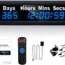YZ Digital 999 Days Countdown Timer, Count Up/Count Down Clock with Remote, 12/24 Hour Real Time, Event Countdown Clock Large Display, Countdown Calendar for Retirement/Pregnancy/Birthday/Christmas (Blue)