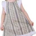 Little Bitty Toddler Girl Dress Cotton Lace Ruffle Sleeve A-line Sleeveless Kids Casual Holiday Party Boho Dresses 3-8 Years (Blue)