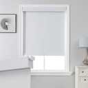 Joydeco No Drill Blackout Shades, Free-Stop Cordless Roller Shades, UV Protection, Thermal Insulated Blinds for Indoor Windows, Easy Install Window Blinds for Home and Office (White, 30" W x 75" H)