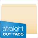 Pendaflex 752 File Folders, Straight Cut, Top Tab, Letter, Manila (Box of 100), Natural