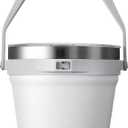 COKTIK 7L Insulated Ice Bucket with Lid，Double Wall Vacuum Stainless Steel Beverage Bucket Keeps Frozen Longer，Holds 6 Longnecks or 3 Bottles of Wine，for hot food, Large Parties(No Accessories, White)