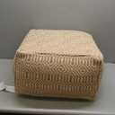 Signature Design by Ashley Adamont Casual Handwoven Geometric Pouf, Beige & White