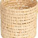 Household Essentials Round Full Corn Leaf Basket, Natural