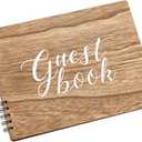 Wooden Rustic Guest Book with 110 Pages Lined 11" x 8.7"