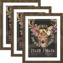 Picrit 22x28 Rustic Brown Poster Frame, Picture Frame for Wall, 3 Pack