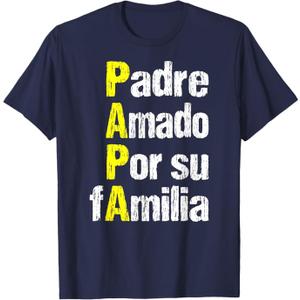 Dia Del Padre T-Shirt Feliz Dia Para Papa Amado Spanish Tee T-Shirt, Large