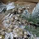 WBHome Pre-lit 6 Feet/72 Inch Christmas Garland, Champagne and Crystal Foliage Garland with 50 LED Lights for Indoor Outdoor Xmas Decor Holiday Decorations, Battery Operated (Batteries NOT Included)