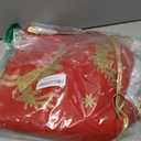 Red Christmas Tree Skirt with Gold Rim 48",Flannelette Santa Reindeer Xmas Party Holiday Decorations for 7Ft/7.5Ft/8Ft Christmas Tree (Red, 48")