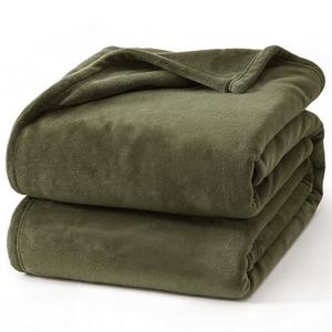 Hansleep Fleece Moss Green King Blanket, Super Soft Flannel Fuzzy Plush Cozy Blanket for All Seasons, Moss Green, King 90x108 Inches