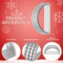 Tioncy 100 Pcs Stainless Steel Diamond Napkin Rings Silver Semicircle Modernist Metal Napkin Holders Rings Bulk Elegant Serviette Buckles for Table Decorations Wedding Dinner Party