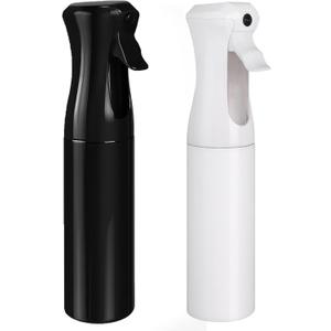 Aquableu Spray Bottle for Hair  Continuous Mist Spray Bottle for Hair Care, Styling, Cleaning, Plants, Pets & Essential Oils (Variety Pack of 2 - Black & White, 6.76oz/200ml)