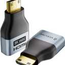 VCE Mini HDMI to HDMI Adapter, 8K@60Hz/4K@120Hz UHD Converter with Gold-Plated Connectors and Alloy Housing 48Gbps HDMI 2.1 for Camera, Tablet, Laptop to TV, Monitor, Projector