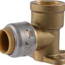 SharkBite Max 1/2 Inch x 1/2 Inch Drop Ear Elbow, FNPT, Push to Connect Brass Plumbing Fitting, PEX Pipe, Copper, CPVC, PE-RT, HDPE, UR334A