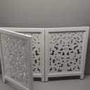Decorative Wooden Pet Gate, Dog Fence, Cat Gate, Foldable, Adjustable, Portable, Extra-Wide, Wooden Dog Barrier, Free-Standing Puppy Gate 3 Panels for Indoor, Doorways, Stairs-24x54 Inch Antique White