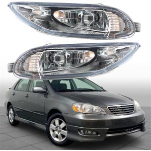 Pair of Front Fog Light Replacement for Corolla 2005 2006 2007 2008 Switch Wiring Driver Left and Passenger Right Side Fog Driving Lamps