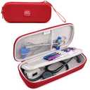 Hard Stethoscope Case, Large Stethoscope Carrying Case with ID Slot, Compatible with 3M Littmann/ADC/Omron/MDF Stethoscope Includes Mesh Pocket for Nurse Accessories (Fire Red)