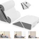 Yojoker 6pcs Orthopedic Bed Wedge Pillow Set for Post Surgery, Memory Foam for Sleeping, Back and Leg Pain Relief Comfortable & Adjustable Support Pillows-Anti Snoring, Heartburn (White Grey)