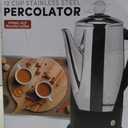 Elite Gourmet EC812 Electric 12-Cup Coffee Percolator with Keep Warm, Clear Brew Progress Knob Cool-Touch Handle Cord-less Serve, Stainless Steel
