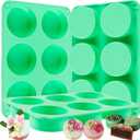 Sidosir 3Pcs Oreo Cookie Chocolate Silicone Mold, 6-Cavity Round Cylinder Oreo Chocolate Cover Molds for Candy, Silicone Baking Molds for Mini Cakes, Jelly