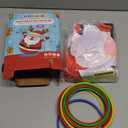 Inflatable Santa Reindeer Ring Toss Game with Wobbling Punching Bag, Christmas Party Game for Kids and Adults, Holiday Decoration