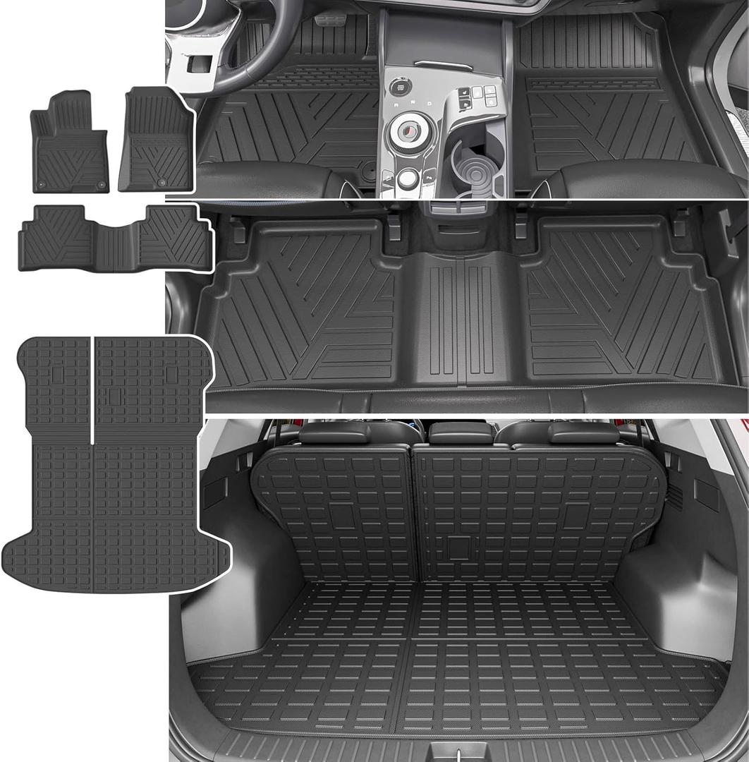 Fuel Floor Mat Cargo Mat Compatible with 2023-2025 Kia Sportage Trunk Liner with Backrest Mat Replacement for 2023-2025 Kia Sportage Accessories (Trunk Mat with Backrest Mat+Floor Mat)