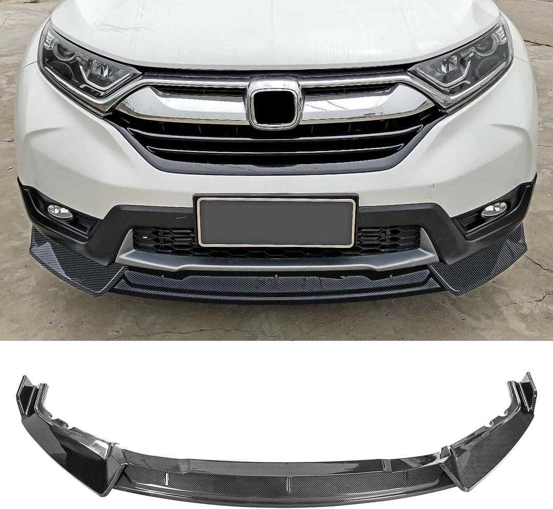 Carbon Fiber Front Bumper Lip Compatible with Honda CRV CR-V 2017 2018 2019 2020 Front Bumper ABS Front Lip Spoiler Splitter