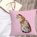 Pink Cheetah Throw Pillow Covers 18x18, Trendy Leopard Preppy Home Decor Pillow Cases for Teen Girls Dorm Room Bedroom Living Room, Retro Decorative Square Pillowcases for Couch Bed Sofa