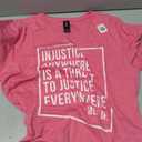 Injustice Anywhere is A Threat to Justice Everywhere Quote T-Shirt (Pink, M)