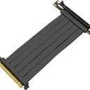 PCIE 4.0 Riser Cable 90 Degree, PCIe 4.0 x16 High Speed Flexible Extender Card, EMI Shielded 30AWG, TPE Cable Sleeves, Pcie 4.0 Riser Compatible with 4090 4080 4070 3090 and Pcie 3.0 System 20cm