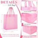 Amylove 80 Pcs Mother's Day pink Gift Bags Bulk Frosted Pink Plastic Bags with Handles for Mother Teacher Appreciation Party Favors Boutique Retail Small Business Wedding Gift Packaging 10"x 8"x 4"
