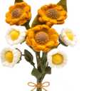 Glaciart One Felt Sunflower and Daisy Artificial Bouquet | Reusable, Washable and Essential Oil Ready Multi Color Artificial Flowers w/Bendable Wire Stems | Great Gift or Home/Event Decorations