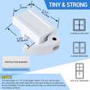 5 Pack Window Locks with 10 Protective Washers, Compatible with Horizontal and Vertical Window, Fit 1/16 inch(0.16cm) up to 1-3/16 Inch Short Version Wide Rail Easy Installation Enhanced Safety