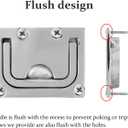 Heavy Duty Flush Lifting Handle Ring Pull for Boat Deck Hatch, 316 Stainless Steel, 3 X 2.25 inch, with Screws(Pack of 2)