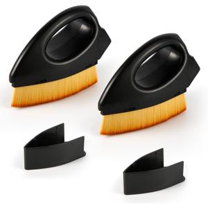 2 x 2pcs Auto Tire Dressing Brush, High Density Shine Brush Bristles Tire Applicator Brush Portable Car Tire Wash Brush with Handle Auto Detailing Tire Brush for Car Cleaning Supplies (Yellow)