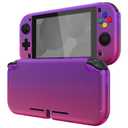 eXtremeRate PlayVital Protective Case for Nintendo Switch Lite, Hard Cover for Nintendo Switch Lite - Screen Protector & Thumb Grips & Buttons Caps Stickers Included - Clear Atomic Purple Rose Red