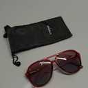 livho Trendy Polarized Aviator Sunglasses Women Men, Retro Sun Glasses for Women Men 2025, Oversized UV Protection Shades (Red)